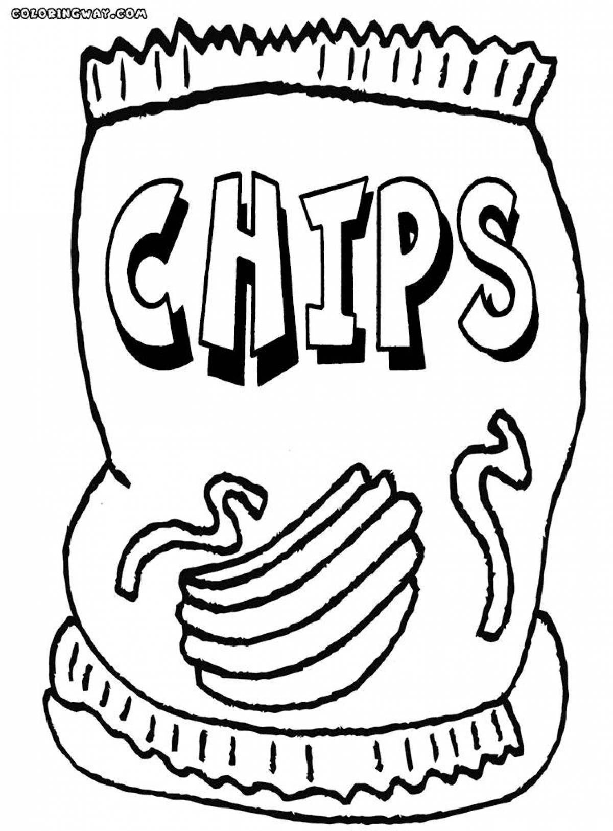Coloring funny chips