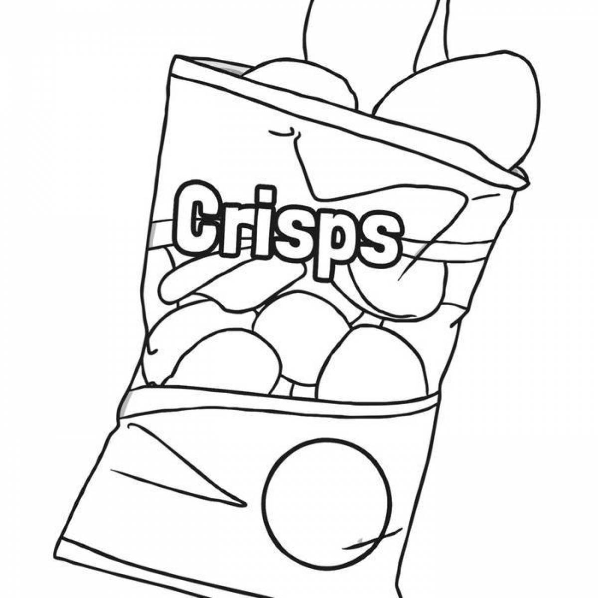 Crazy chips coloring page
