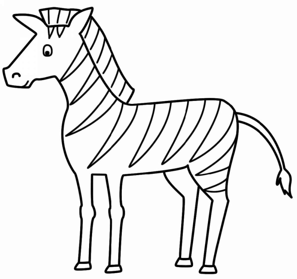 Очаровательная раскраска зебра для детей