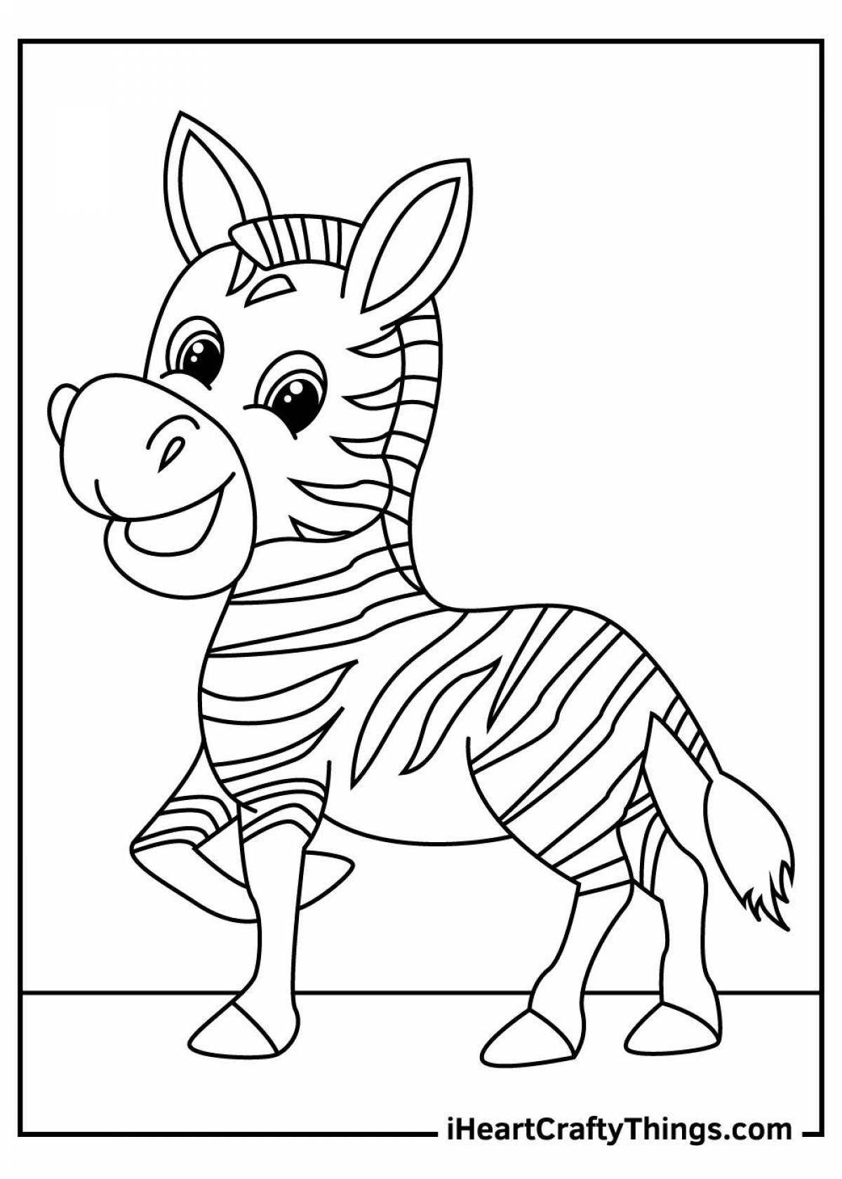 Раскраски зебра с сумасшедшей раскраской для детей