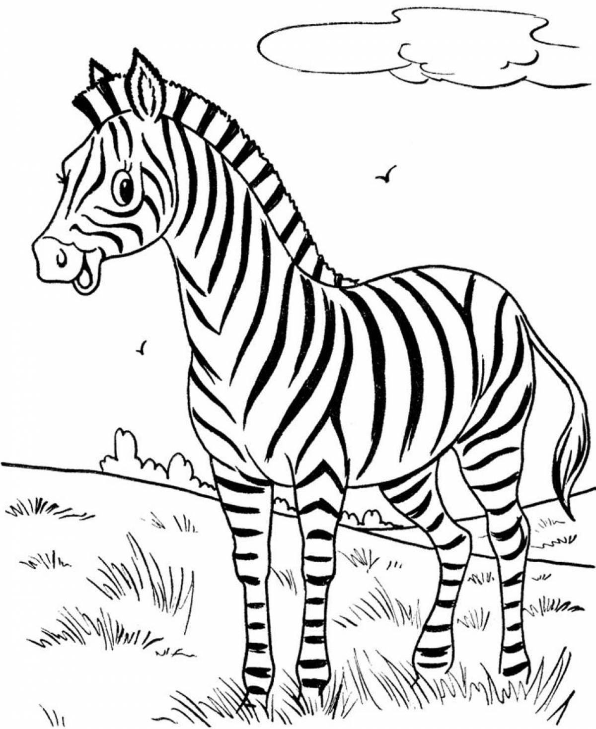 Color-frenzy zebra coloring page для детей