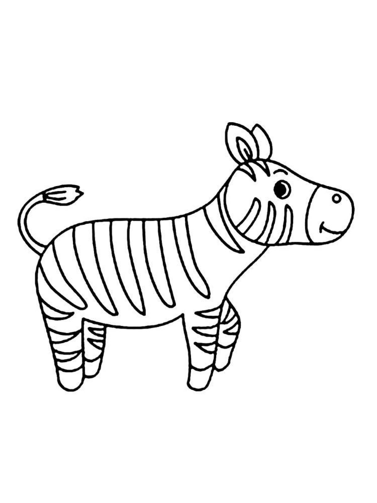 Color-brilliant zebra coloring page for children