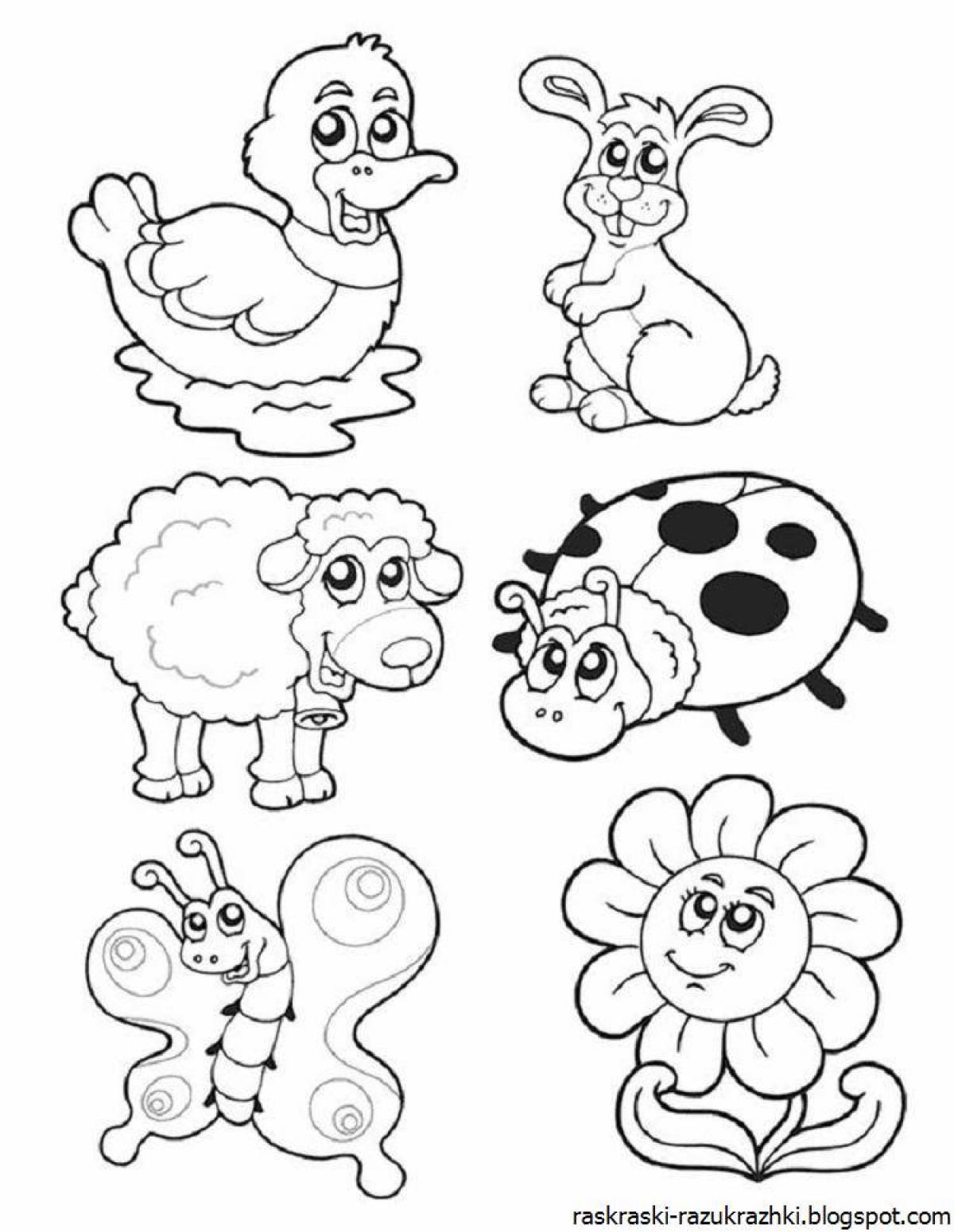 Photo Sweet animal coloring pages for 3-4 year olds