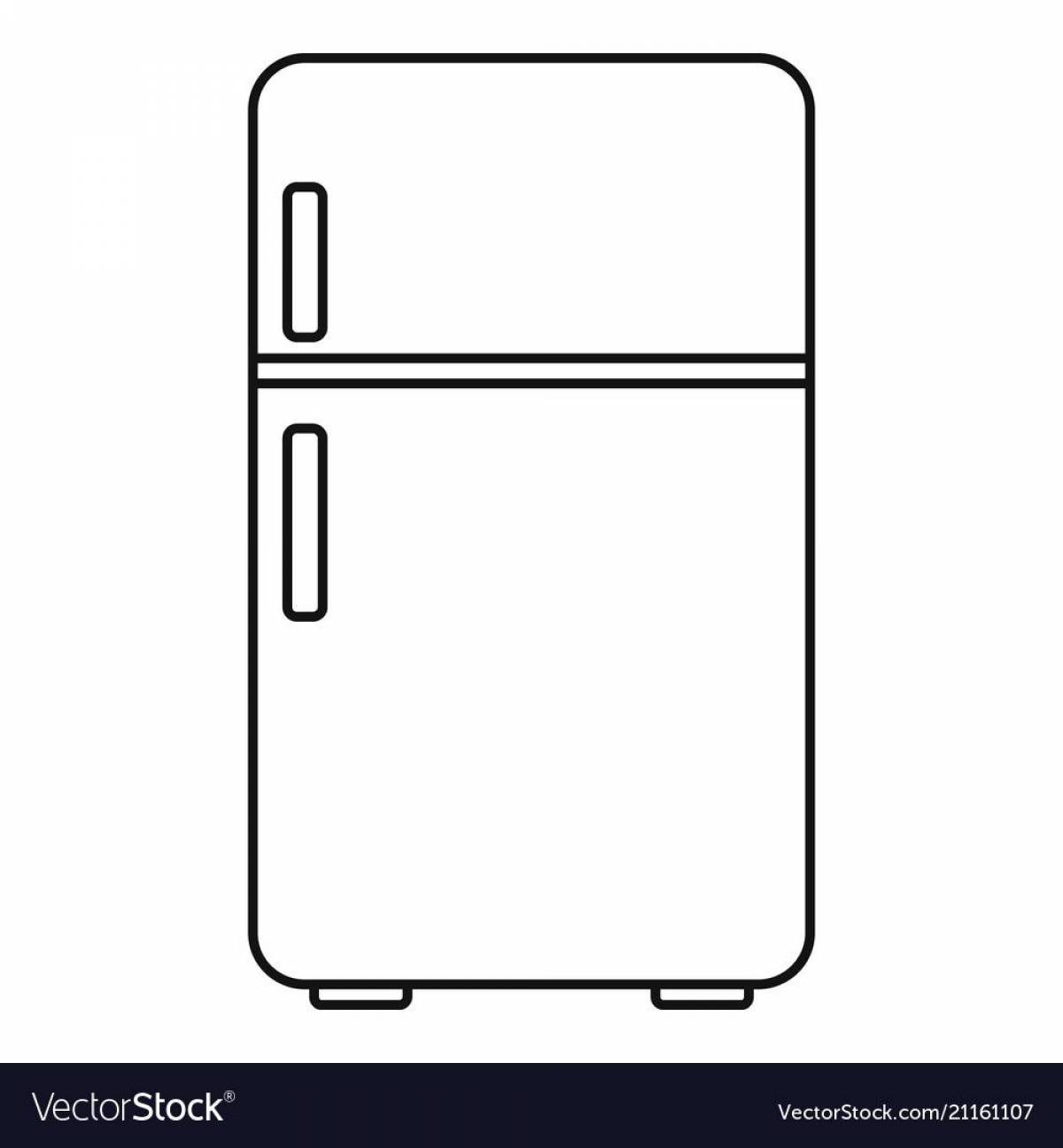 Игривая страница раскраски холодильника
