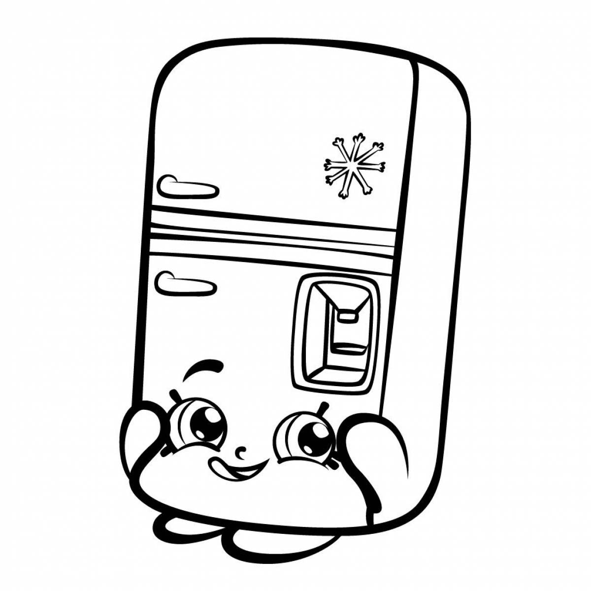 Cute fridge coloring page