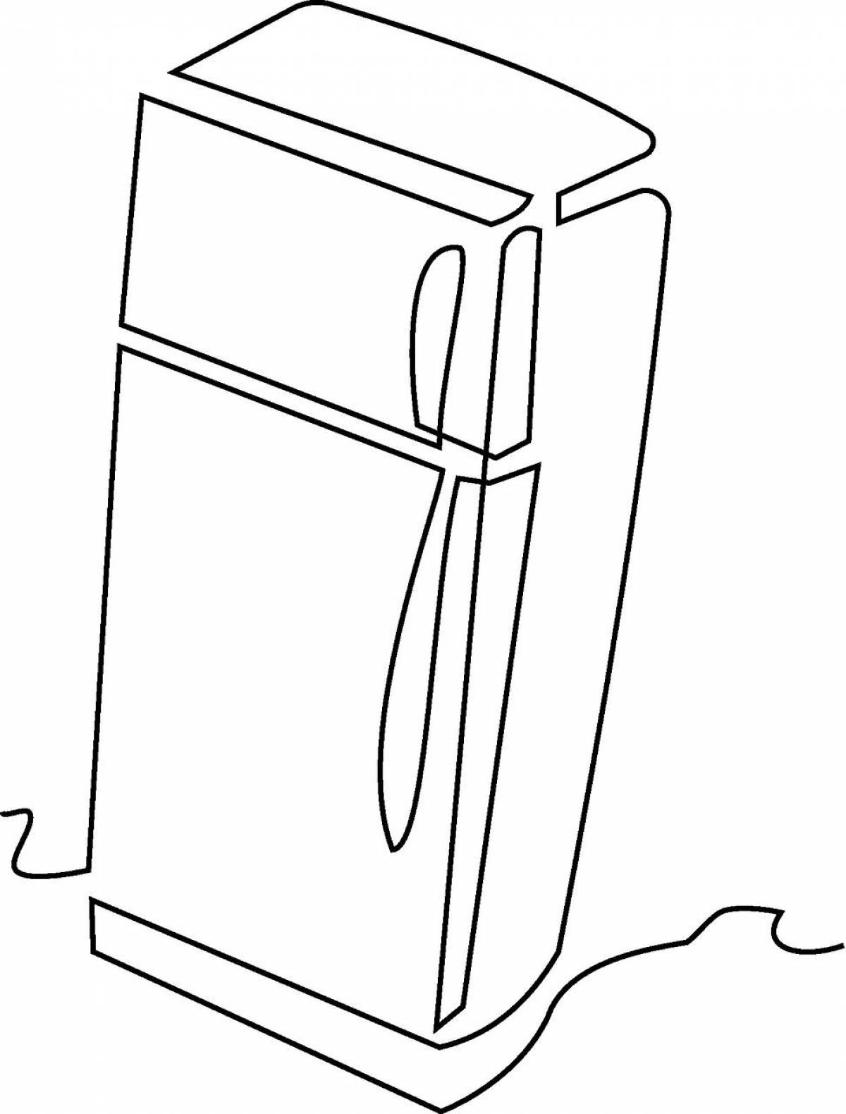 Яркая страница раскраски холодильника