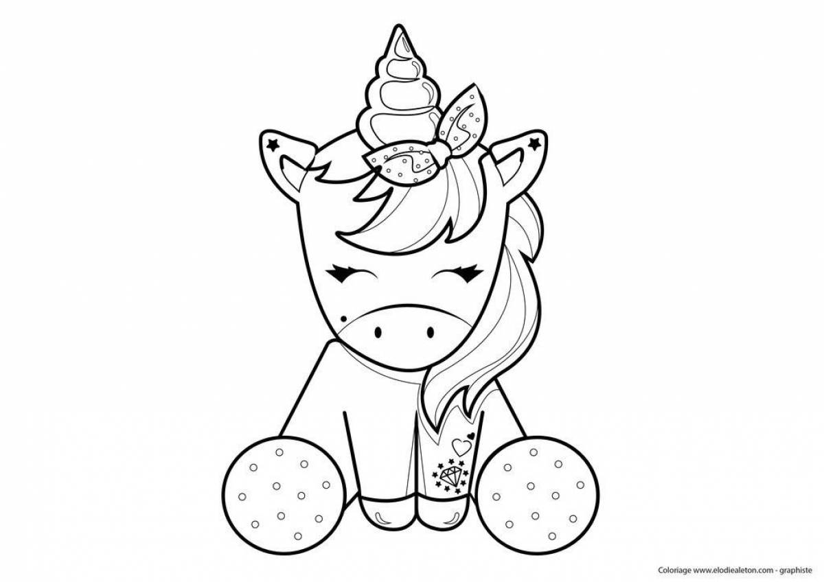 Great cute unicorn coloring book