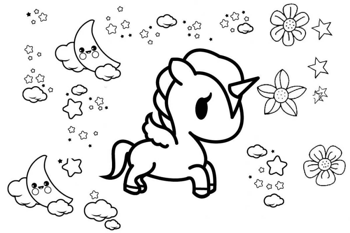 Magic coloring unicorn cute