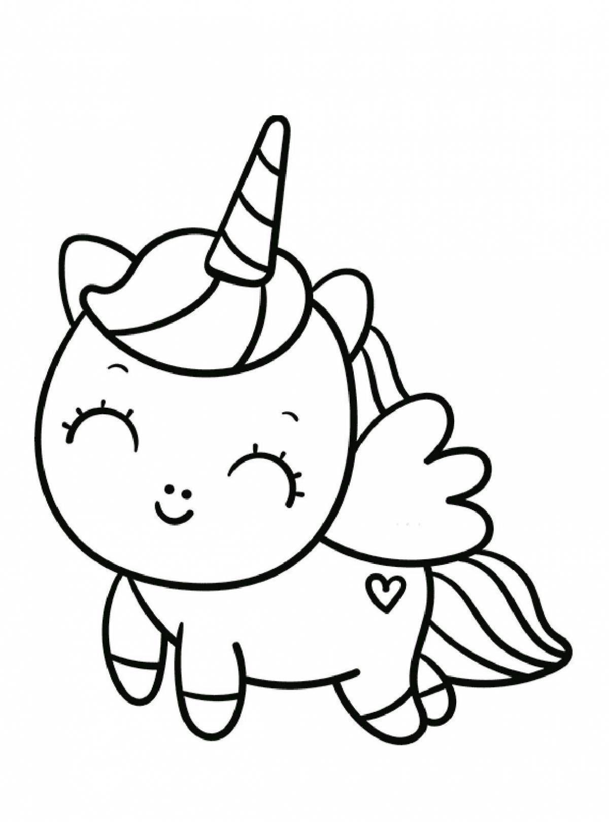 Pretty coloring page unicorn cute