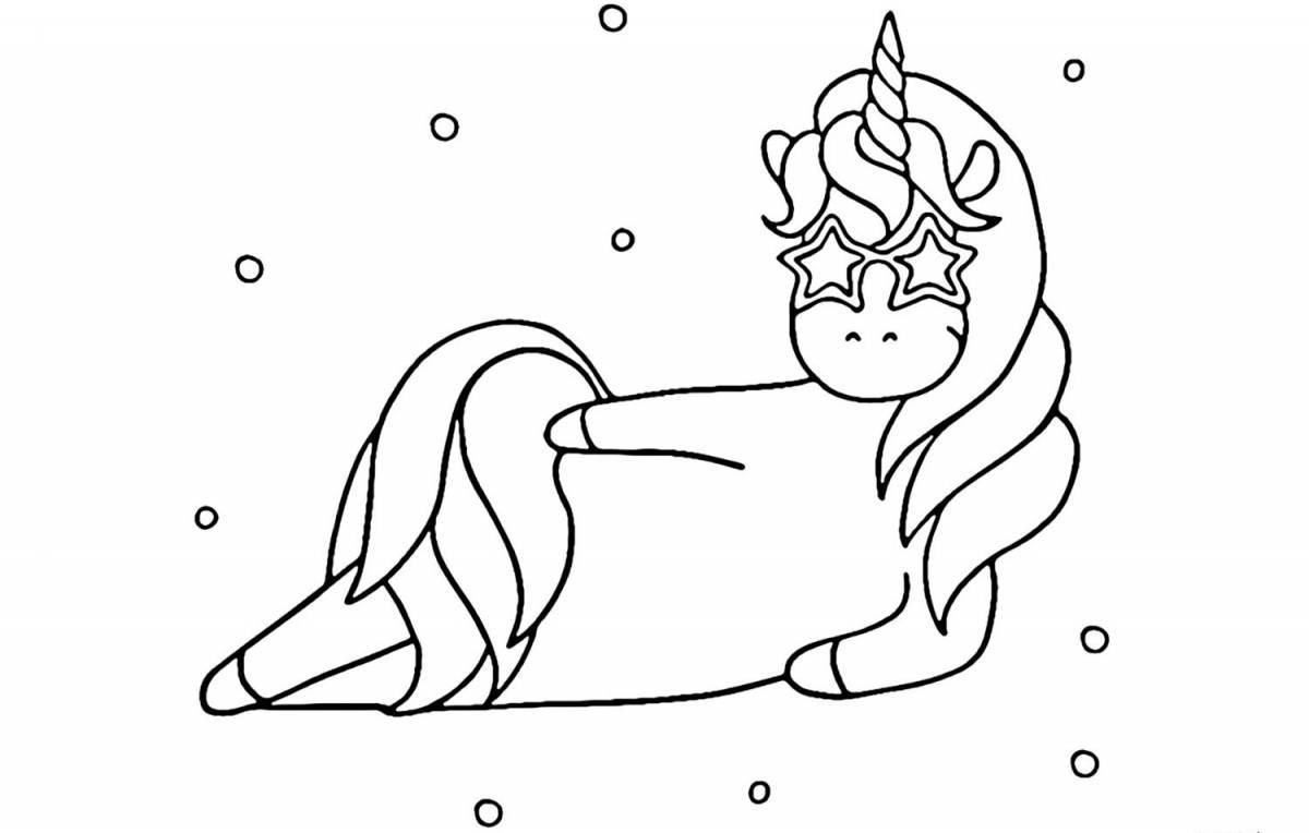 Radiant coloring page unicorn cute