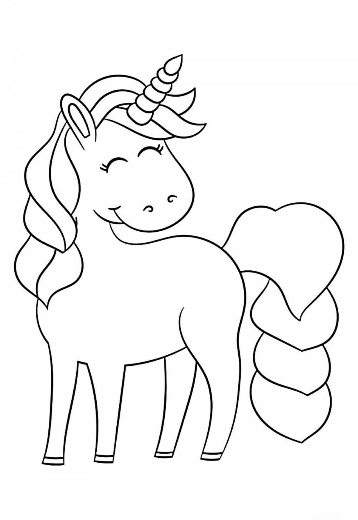 Silly coloring unicorn cute