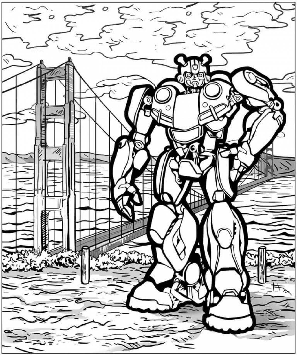 Coloring book happy bumblebee for kids