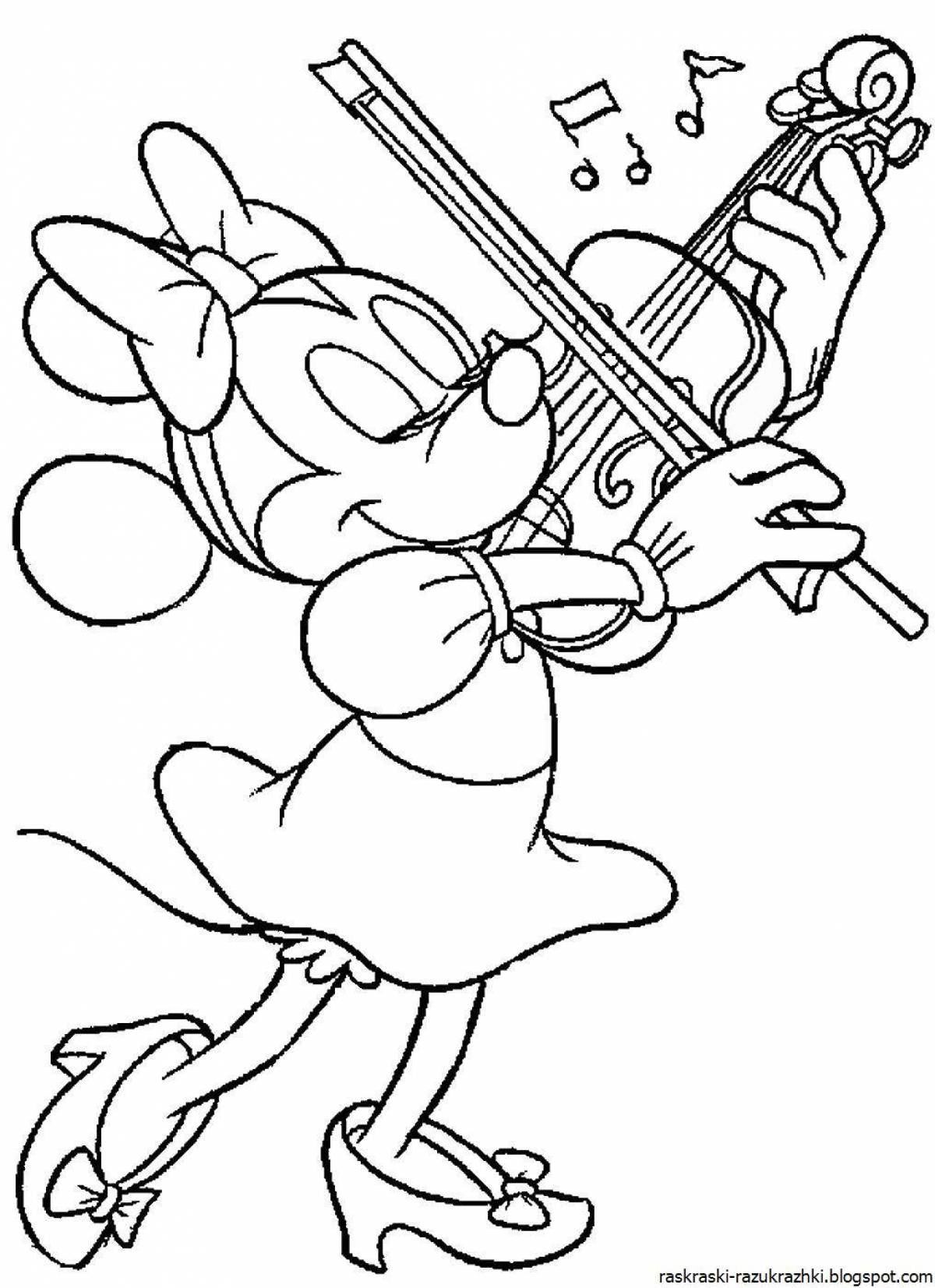 Adorable violin coloring page