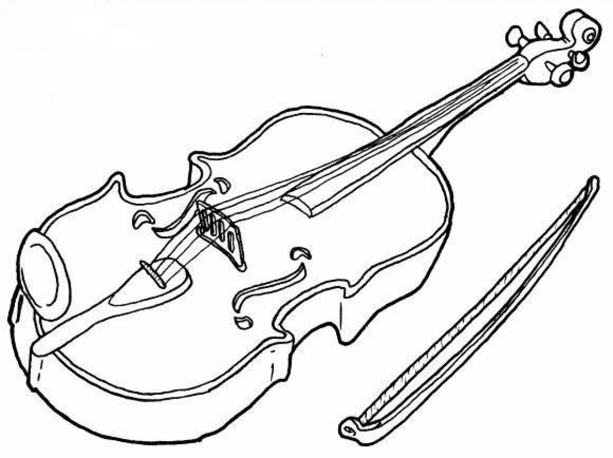 Великолепная страница раскраски скрипки