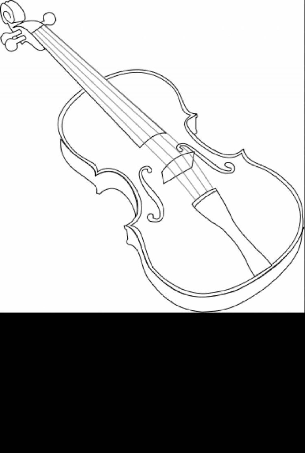 Vibrant violin coloring page