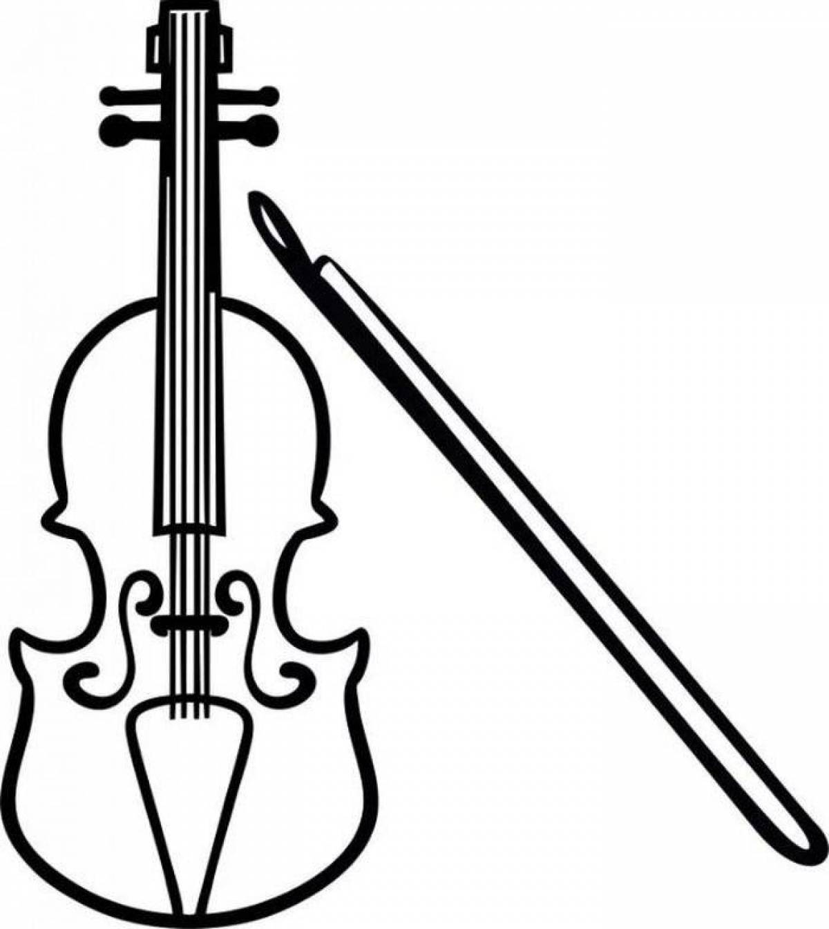 Exquisite violin coloring page