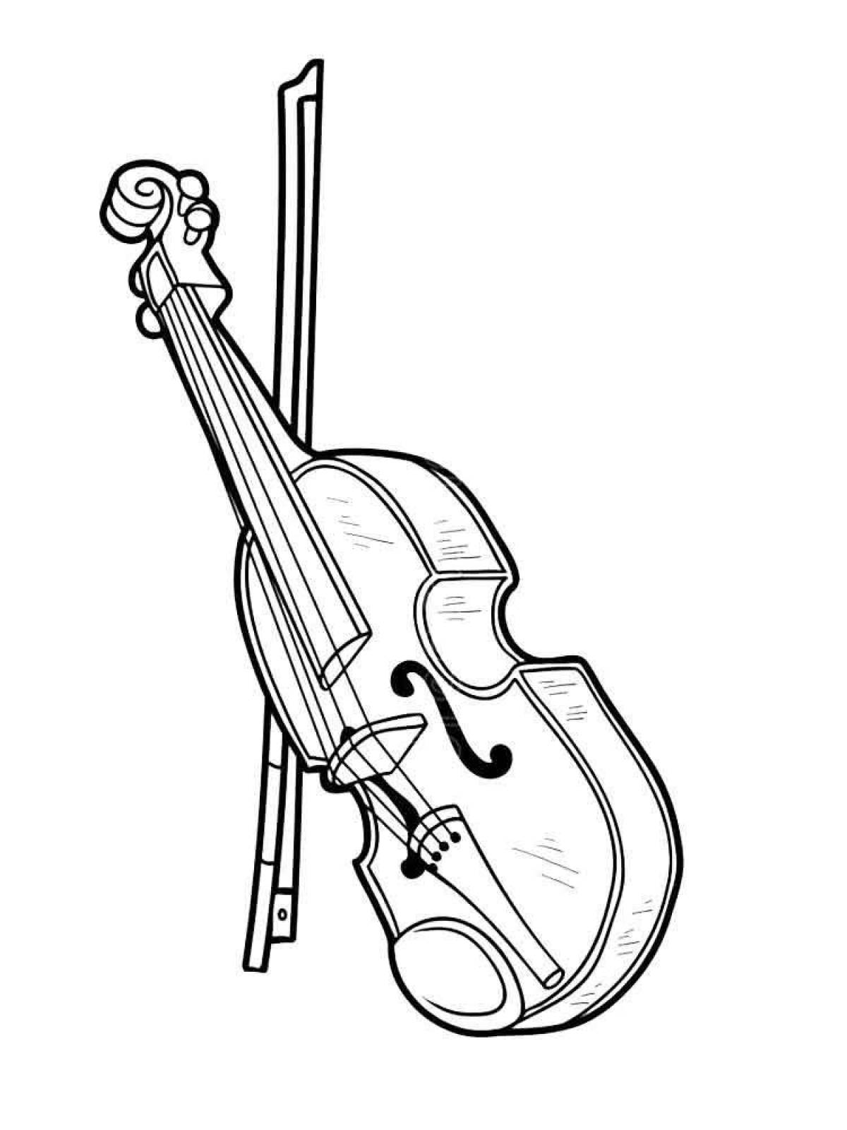 Amazing violin coloring page