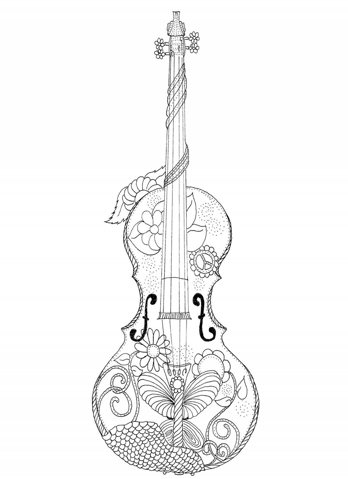 Раскраска яркая скрипка