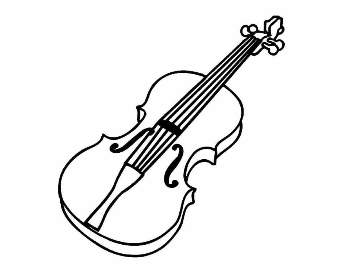 Coloring page elegant violin