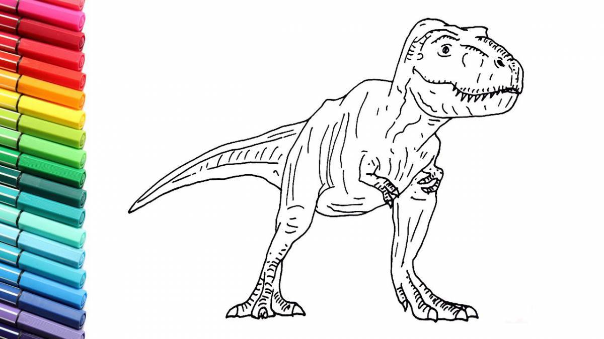 Giant tyrannosaurus rex coloring book