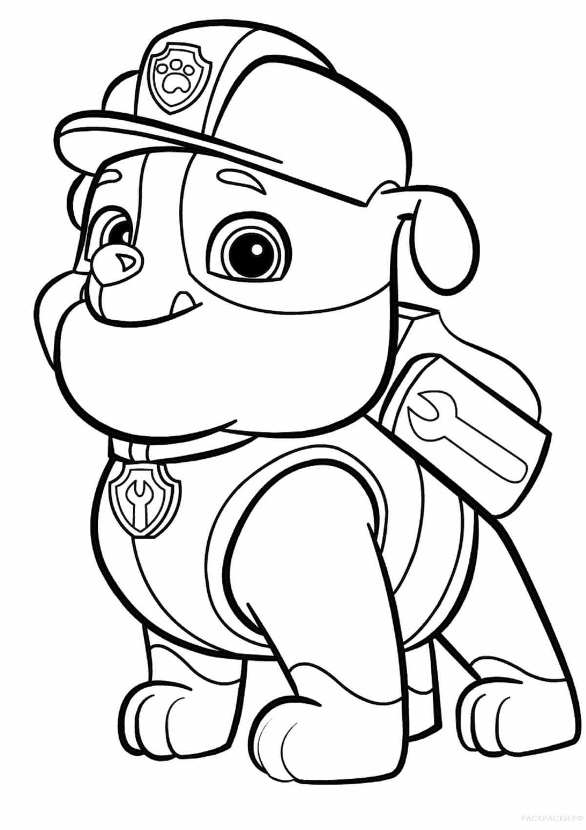 Colorful paw patrol coloring pages pictures