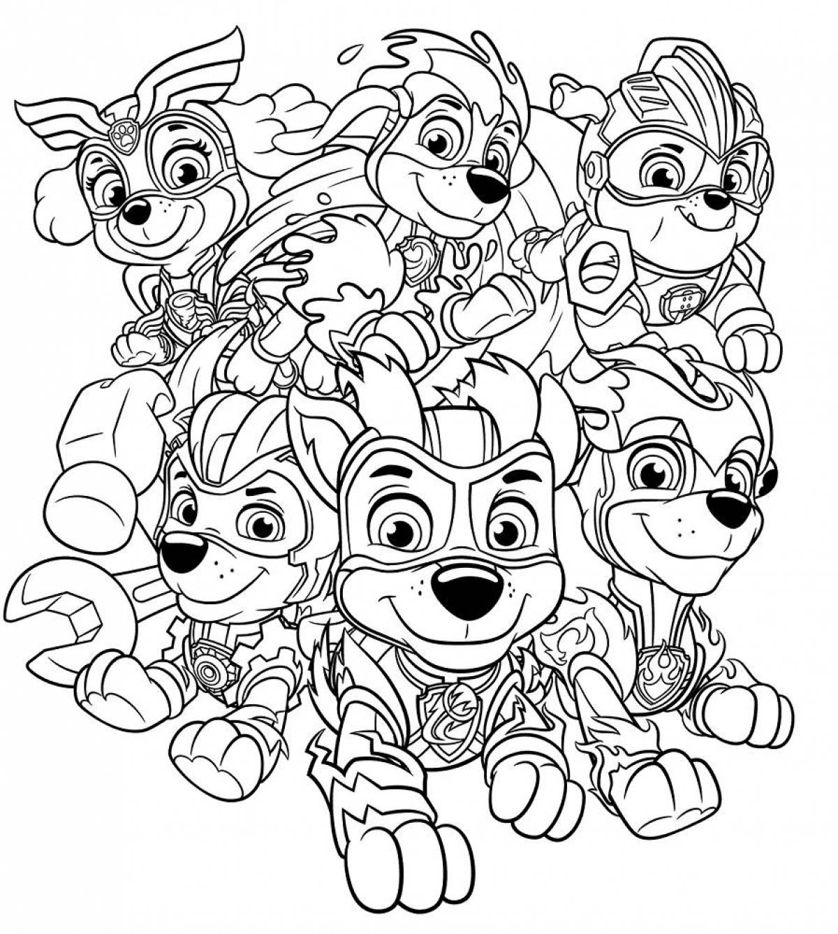 Incredible coloring paw patrol pictures