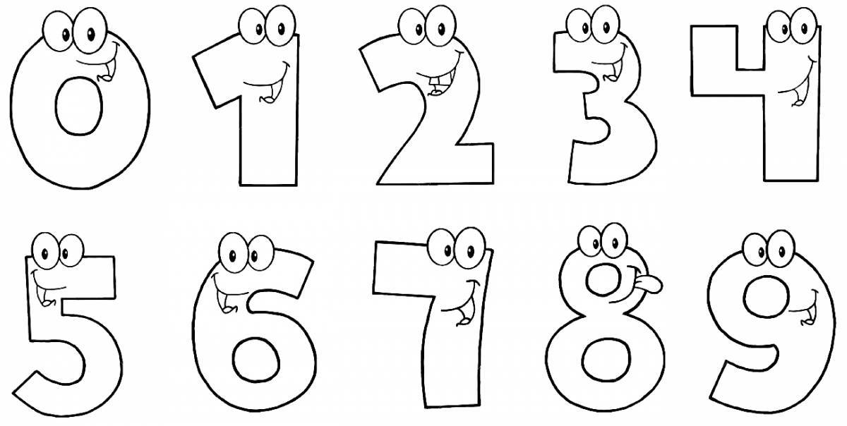 Fun coloring pages with page numbers from 1 to 10