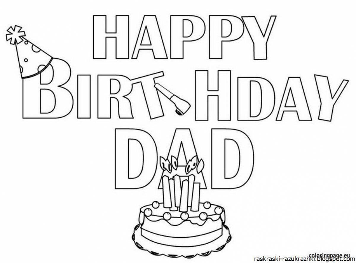 Happy birthday dad coloring page