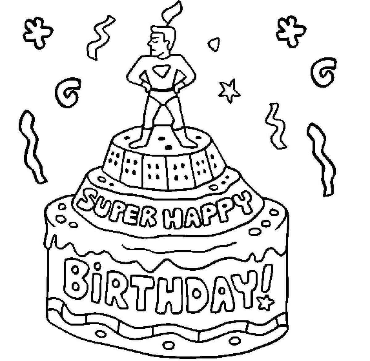 Radiant happy birthday dad coloring page
