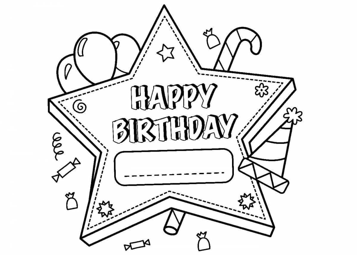 Happy birthday dad glitter coloring page