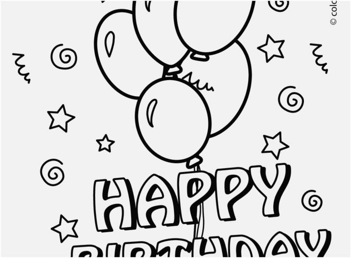 Coloring page lively happy birthday dad