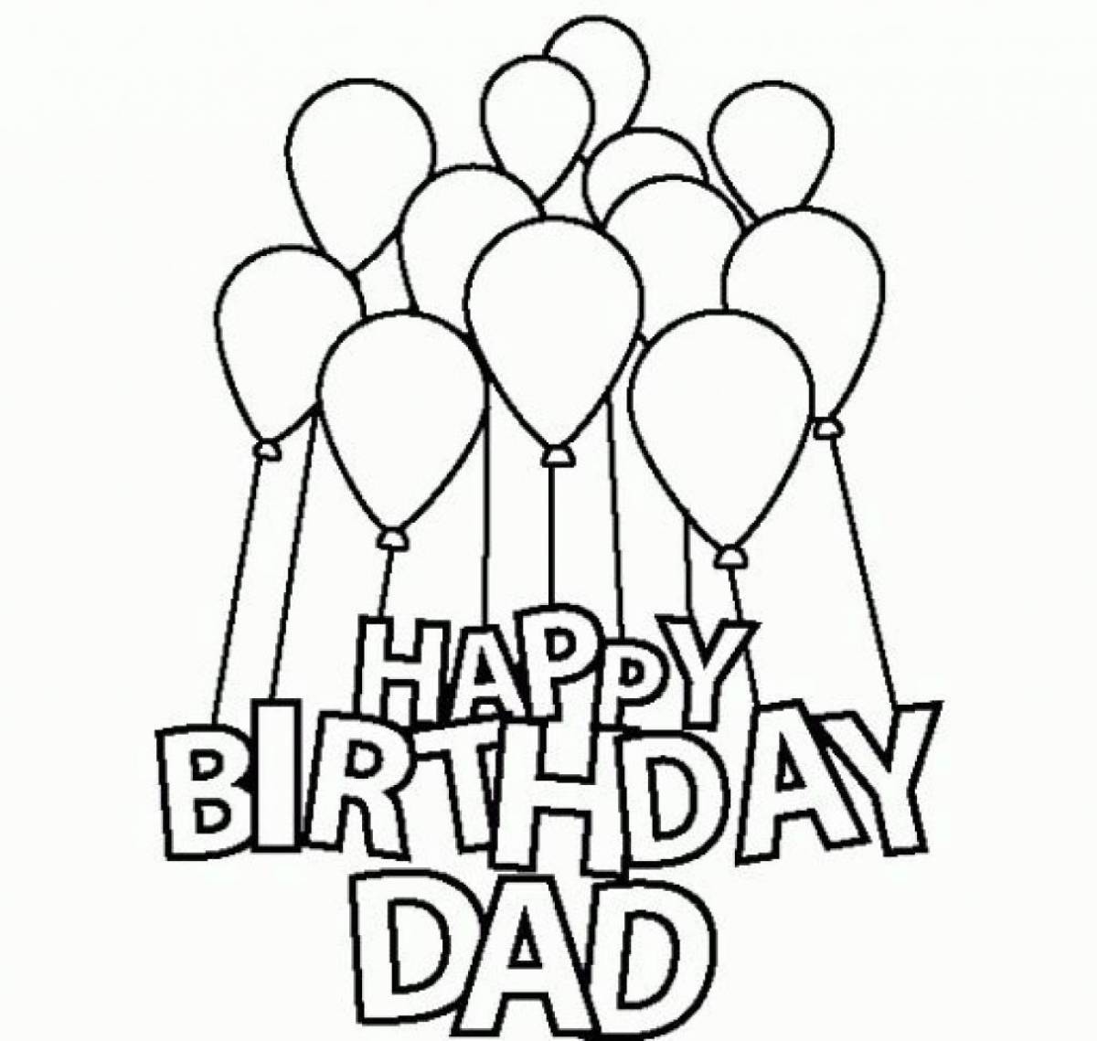 Coloring page vivacious happy birthday dad