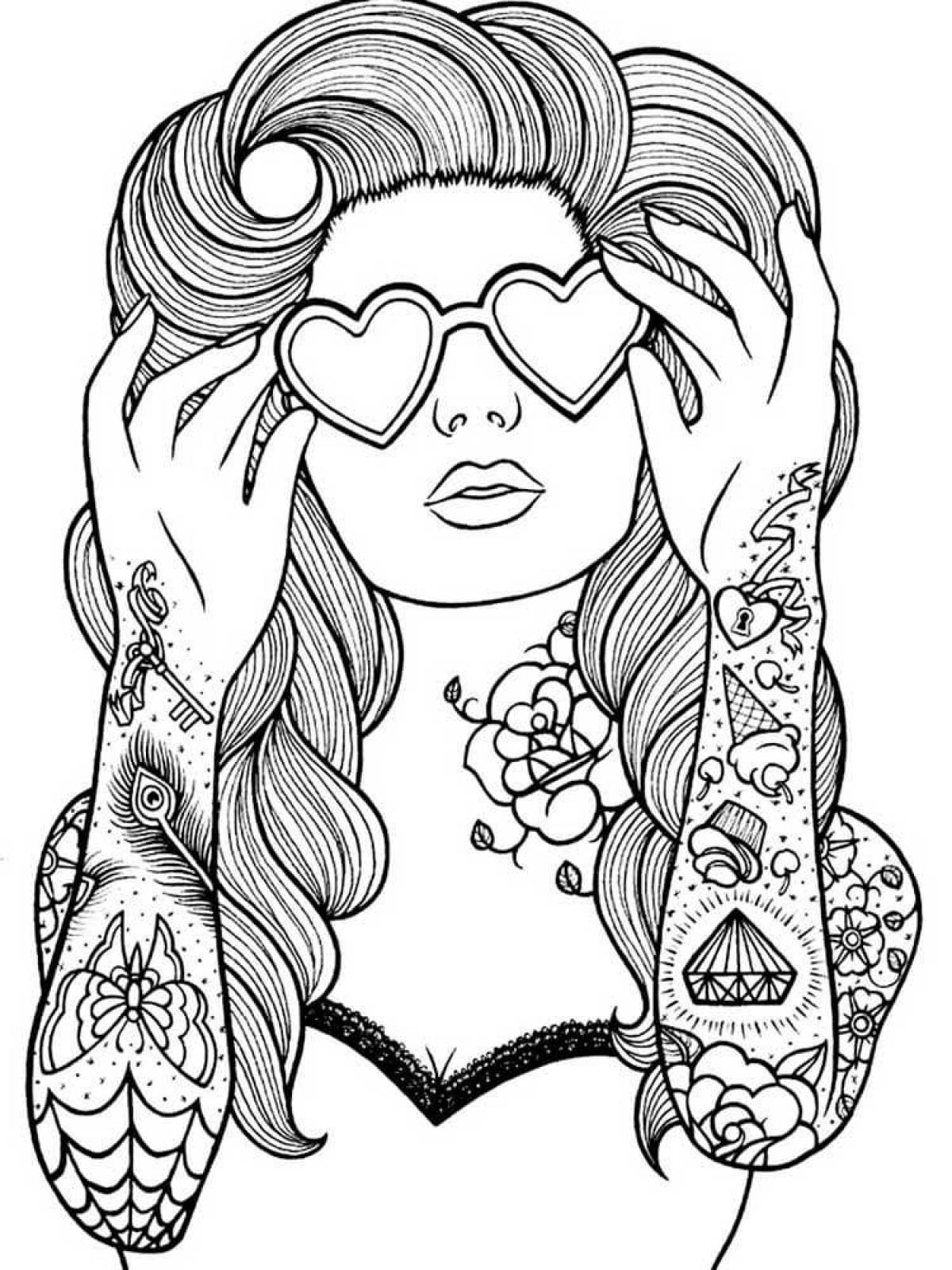 Color-crazy coloring page for girls 12 years old cool