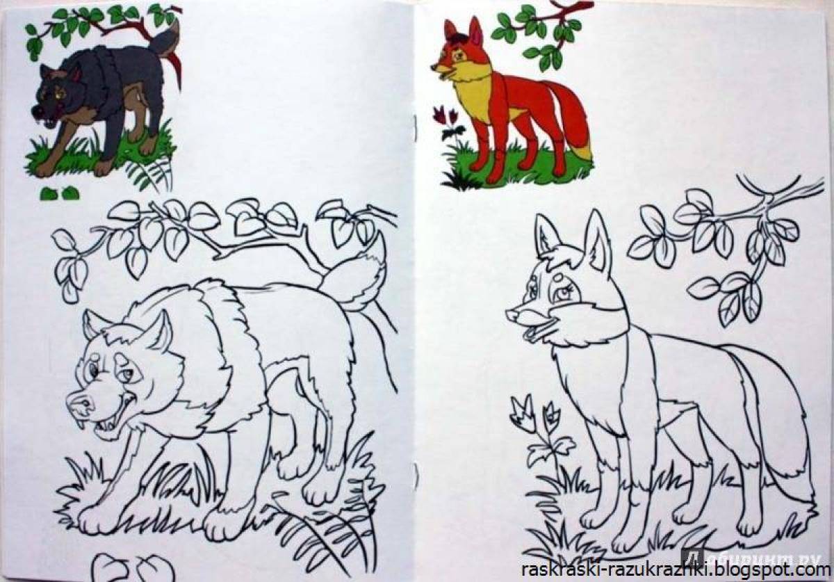 Гламурная раскраска диких животных для детей 6-7 лет
