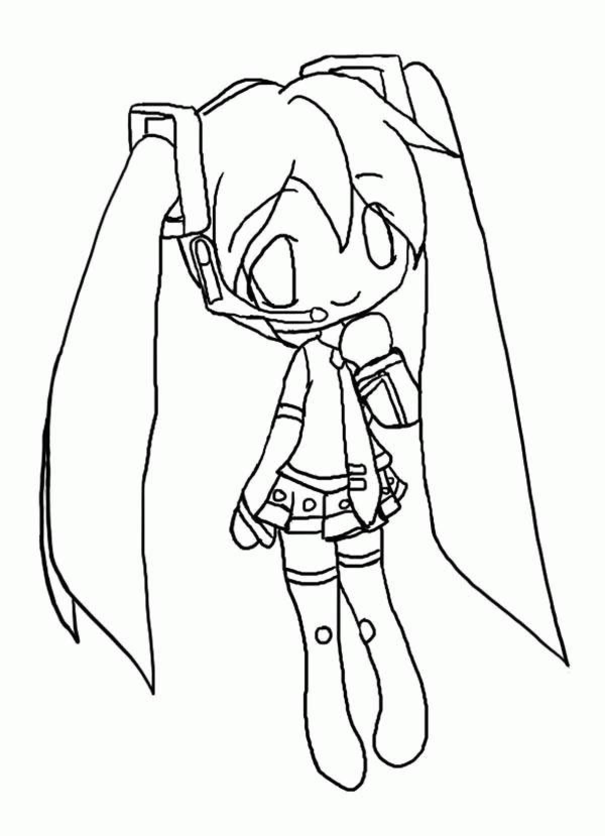 Coloring page dazzling hatsune miku