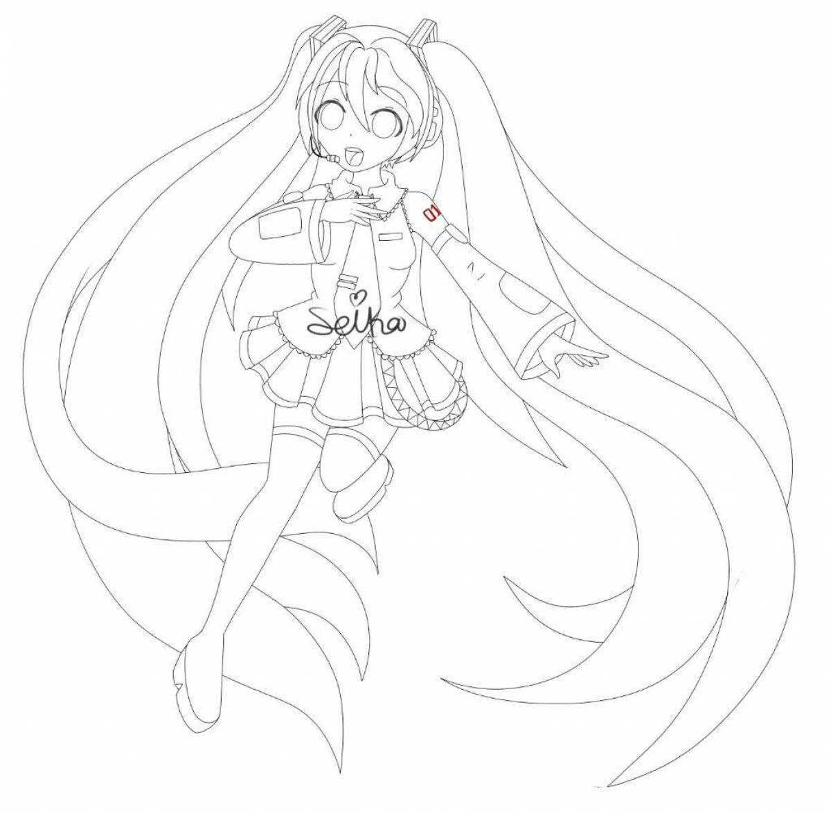 Coloring exotic hatsune miku