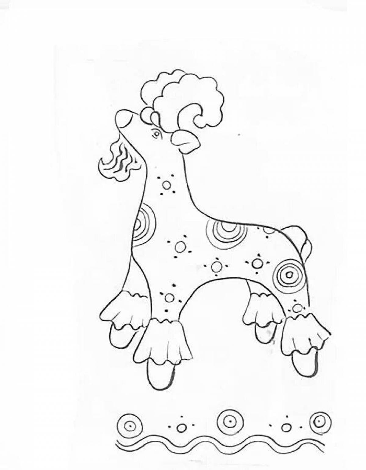 Dymkovo horse coloring page