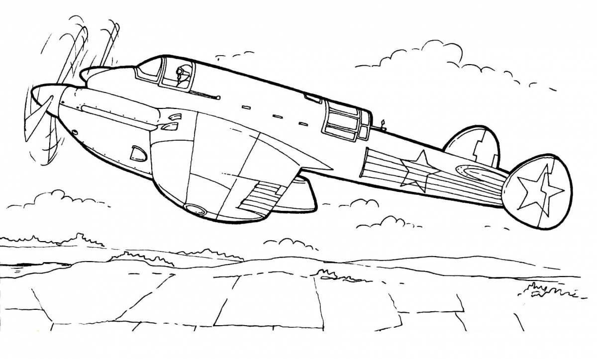 Bold military aircraft coloring pages for kids