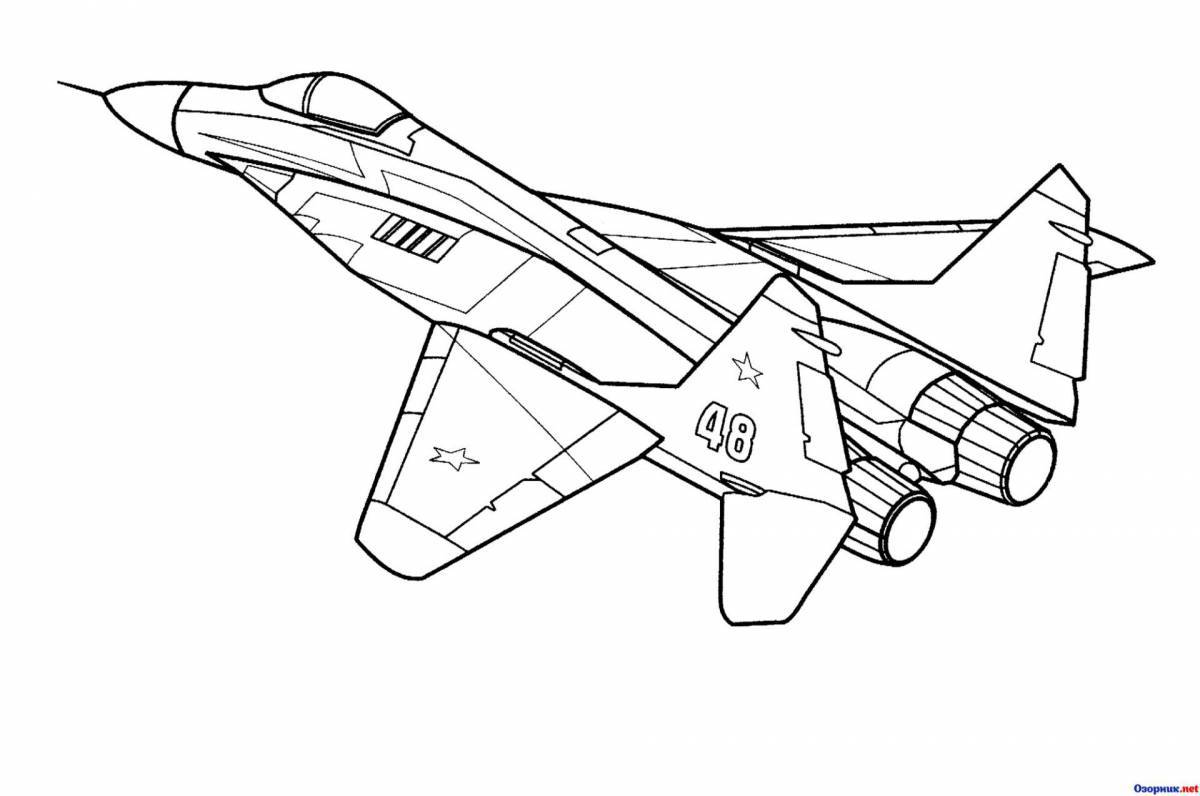 Awesome military aircraft coloring pages for kids