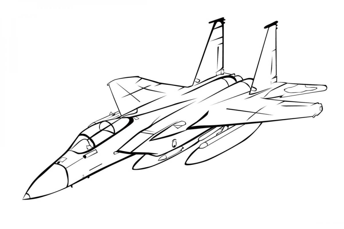 Wonderful military aircraft coloring pages for kids