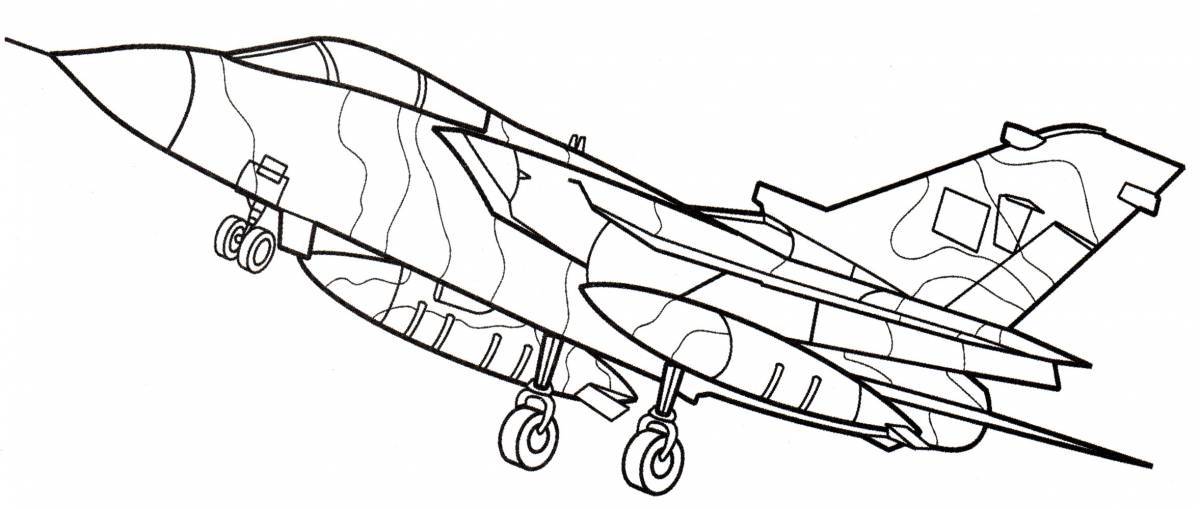 Cute military aircraft coloring pages for kids