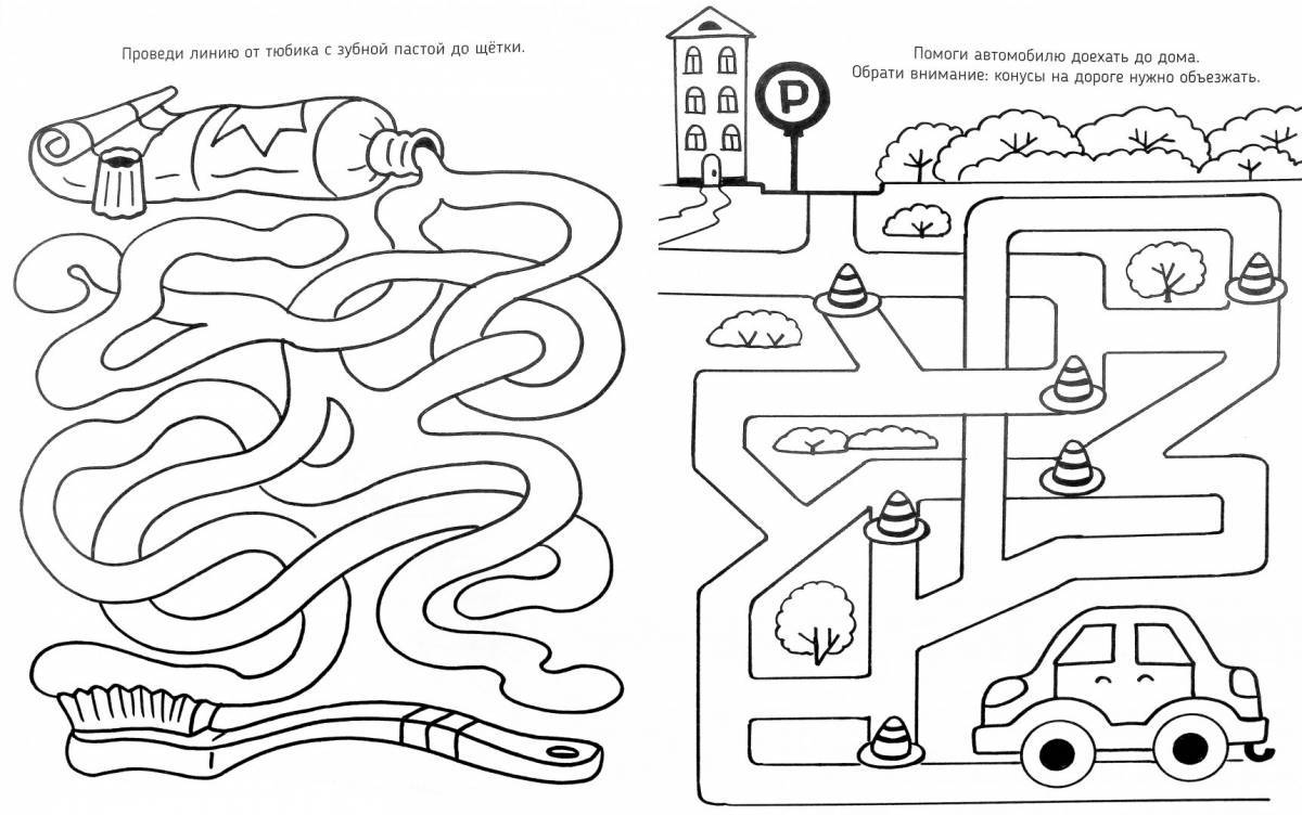 Stimulating coloring game for 3-4 year olds