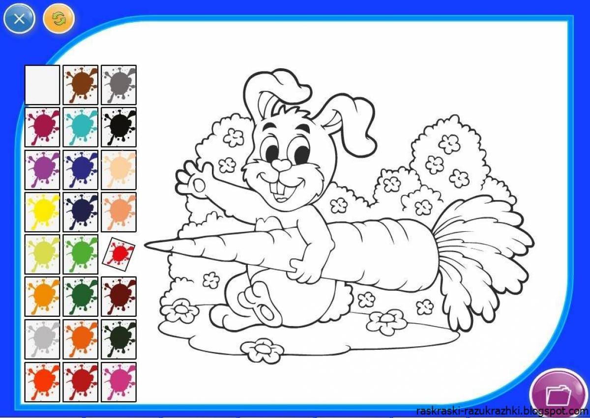 Inspirational coloring game for 3-4 year olds