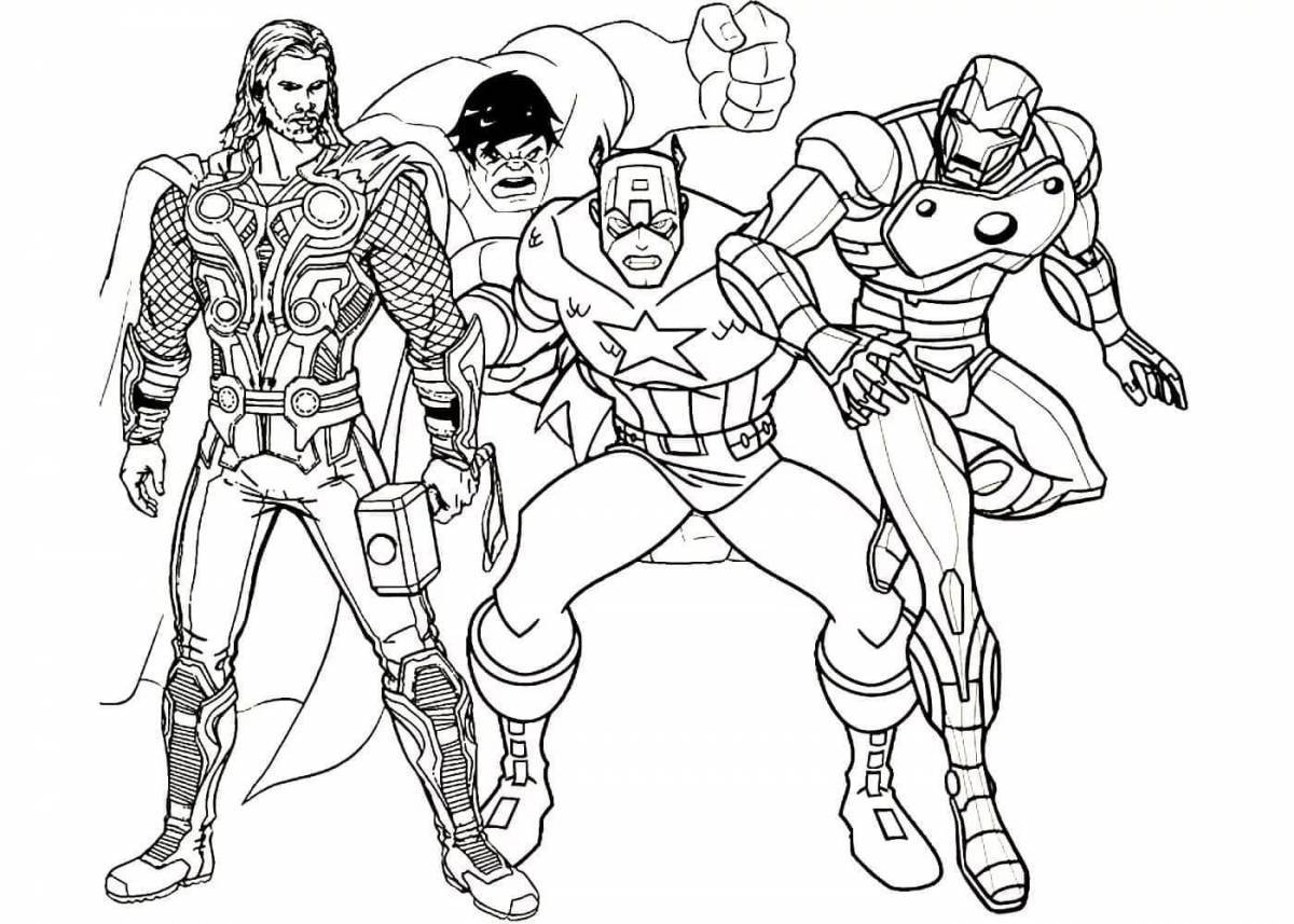 Marvel heroes elegant coloring book