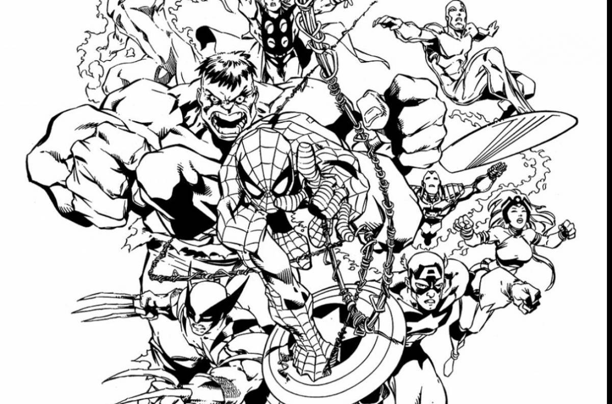 Marvel heroes fine coloring