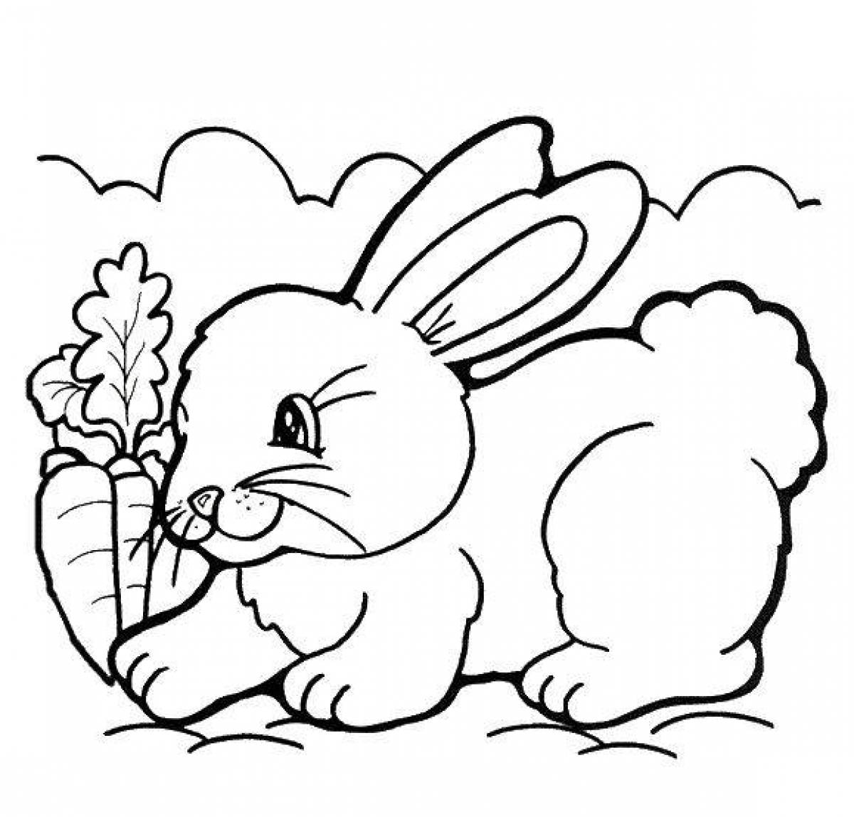 Раскраска животные для детей заяц
