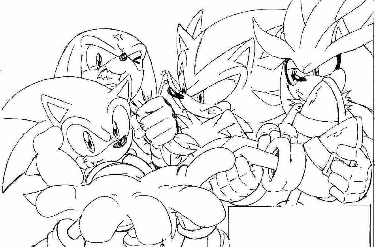 Playful sonic shadow coloring book