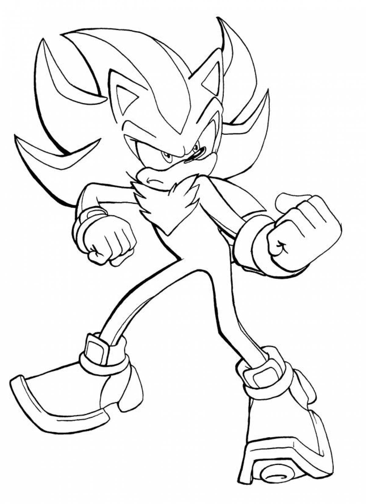 Radiant coloring page sonic shadow