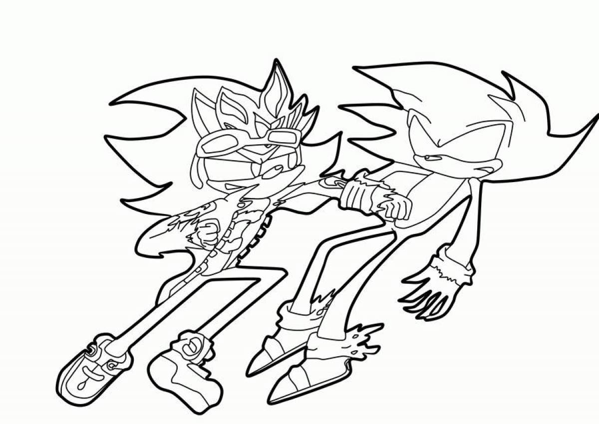 Gorgeous sonic shadow coloring book