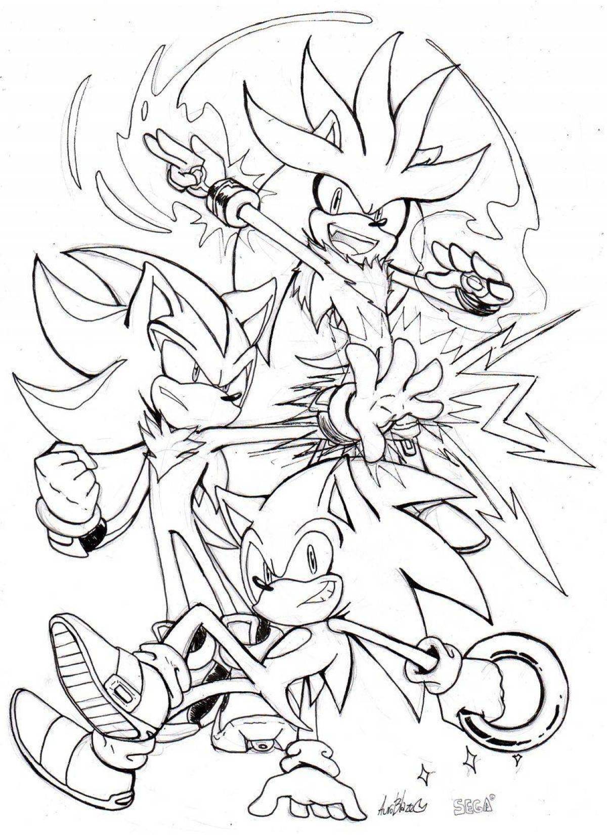 Sonic shadow style coloring book